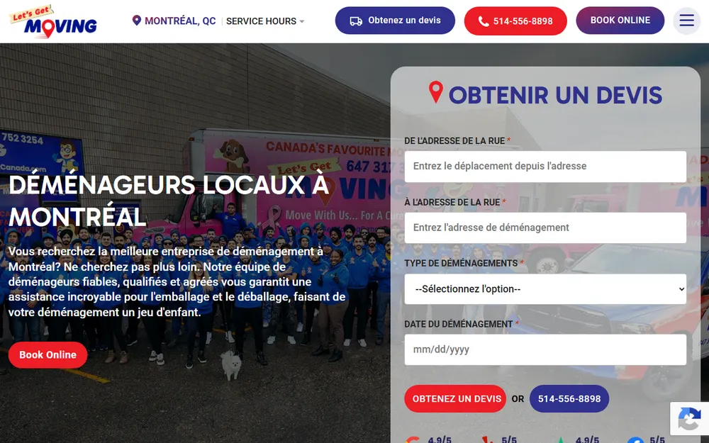 Let's Get Moving Montreal homepage