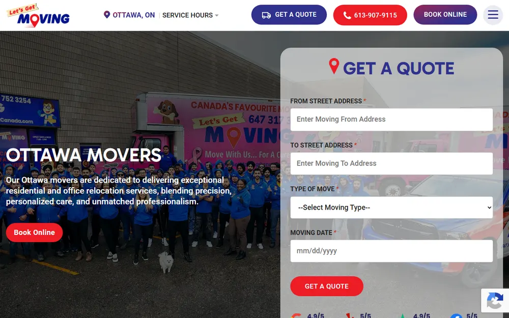 Let's Get Moving homepage