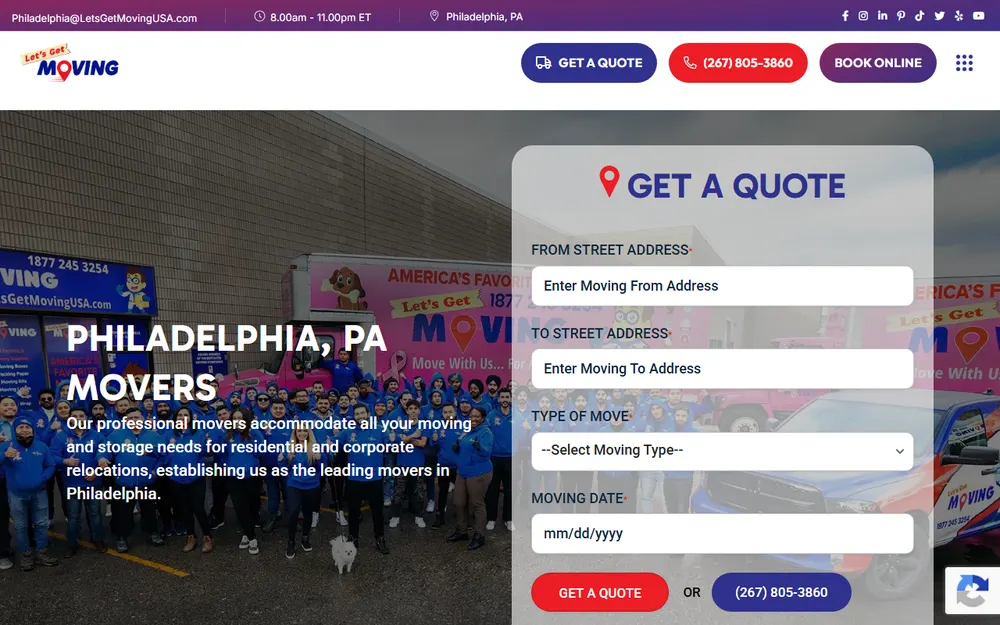 Let's Get Moving Philadelphia homepage