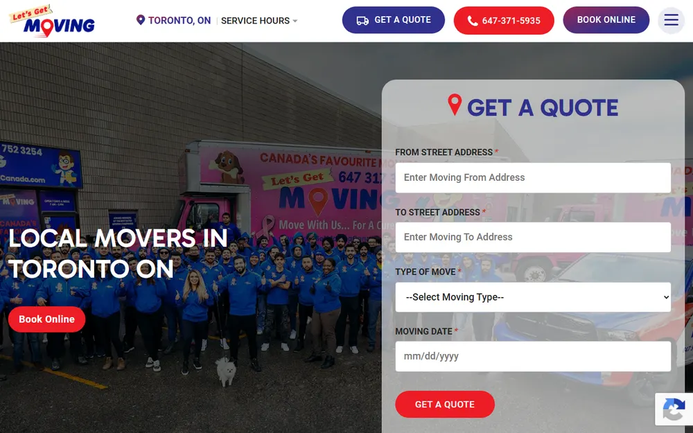 Let's Get Moving Toronto homepage