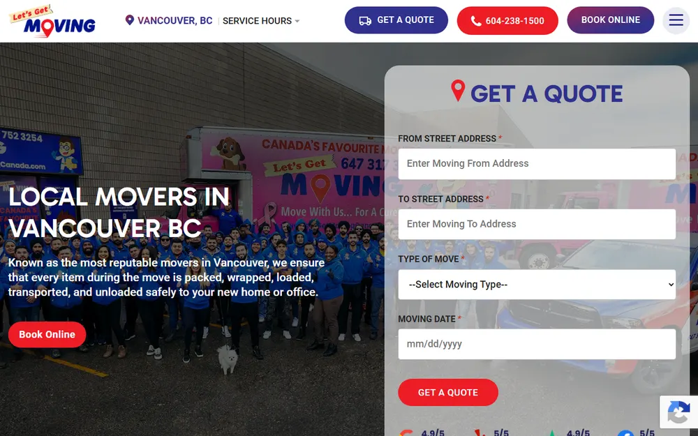 Let’s Get Moving homepage