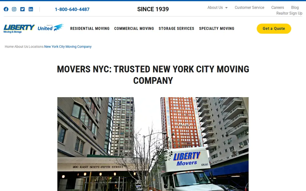 Liberty Moving & Storage, Agent for United Vanlines homepage