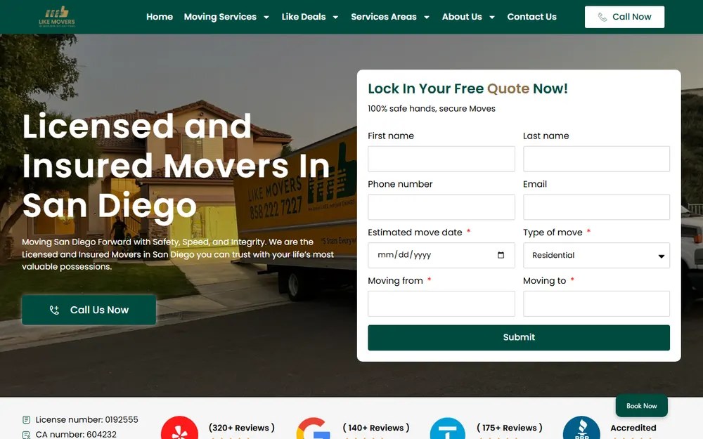 Like Movers LLC homepage
