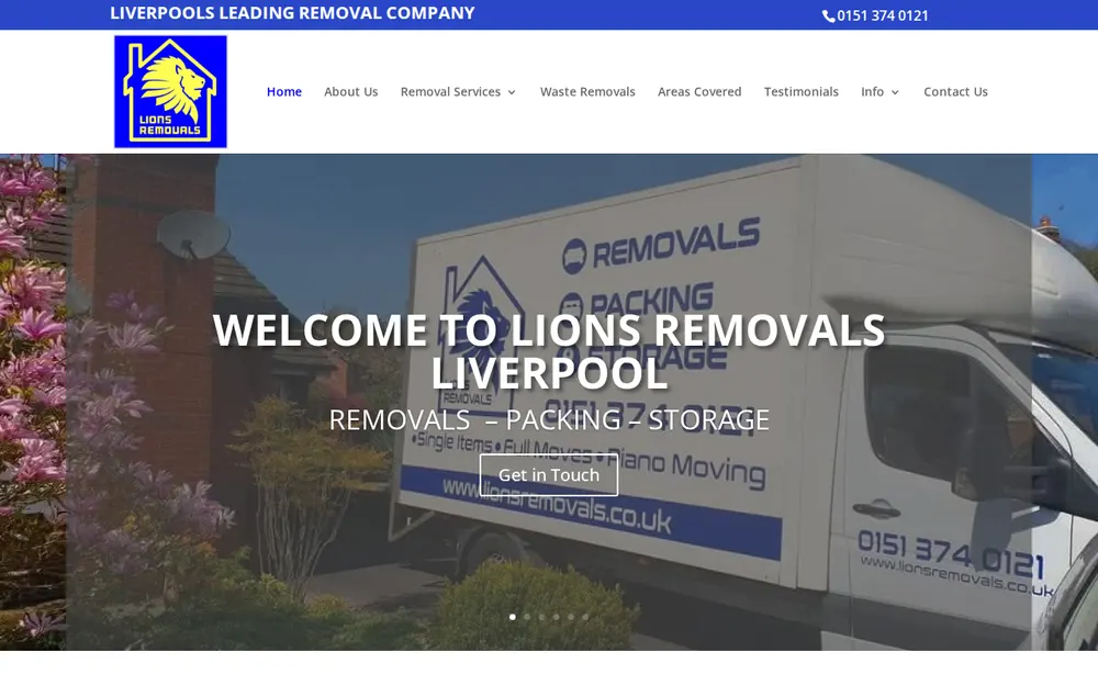 Lions removals Liverpool homepage