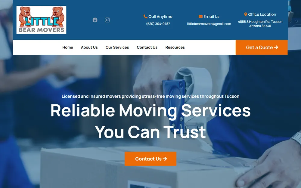 Little Bear Movers homepage
