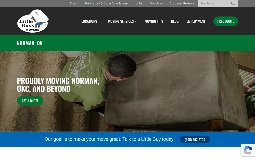 Little Guys Movers Norman homepage