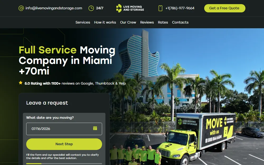 Live Moving and Storage Inc. homepage