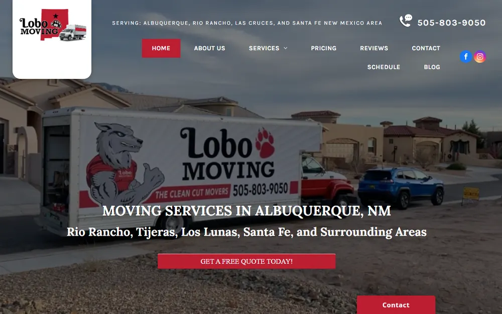 Lobo Moving homepage