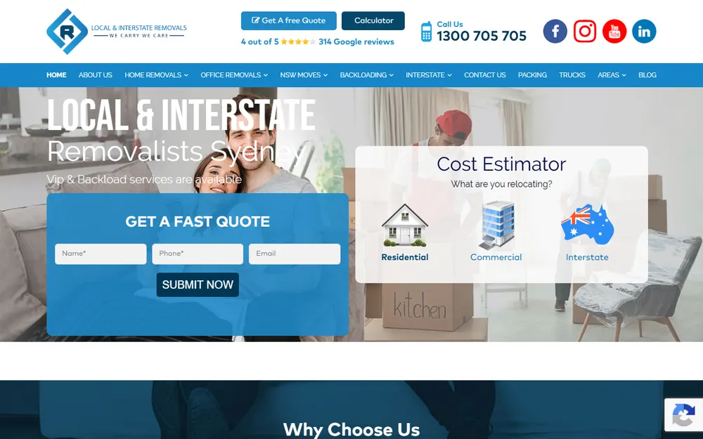 Local and Interstate Removals homepage
