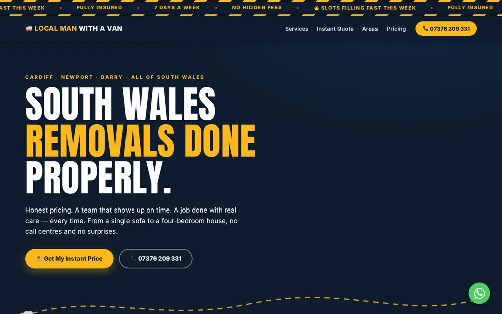 Local Man with a Van & Removals in Cardiff homepage