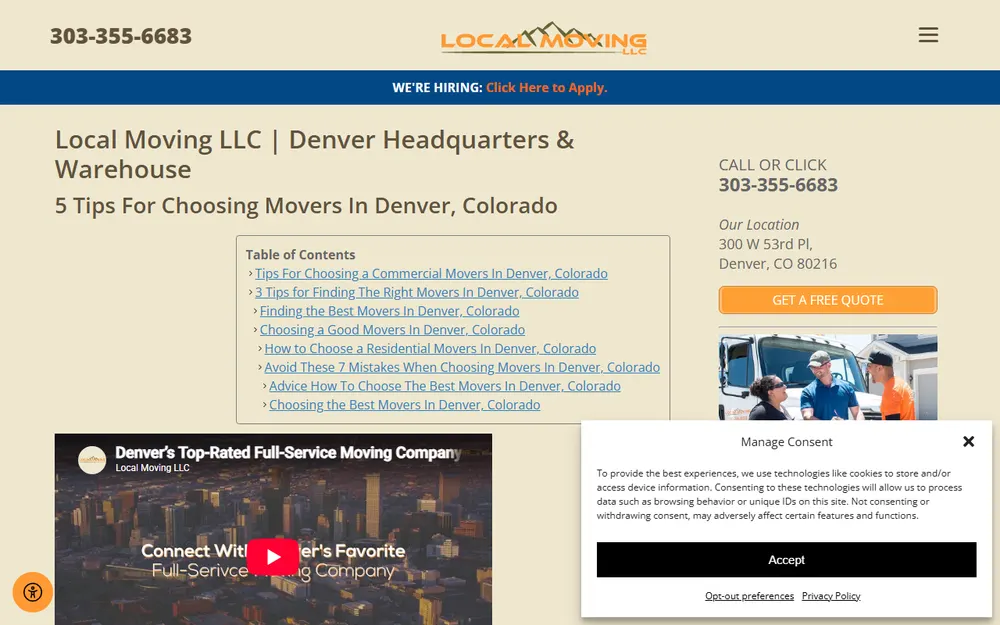 Local Moving LLC homepage