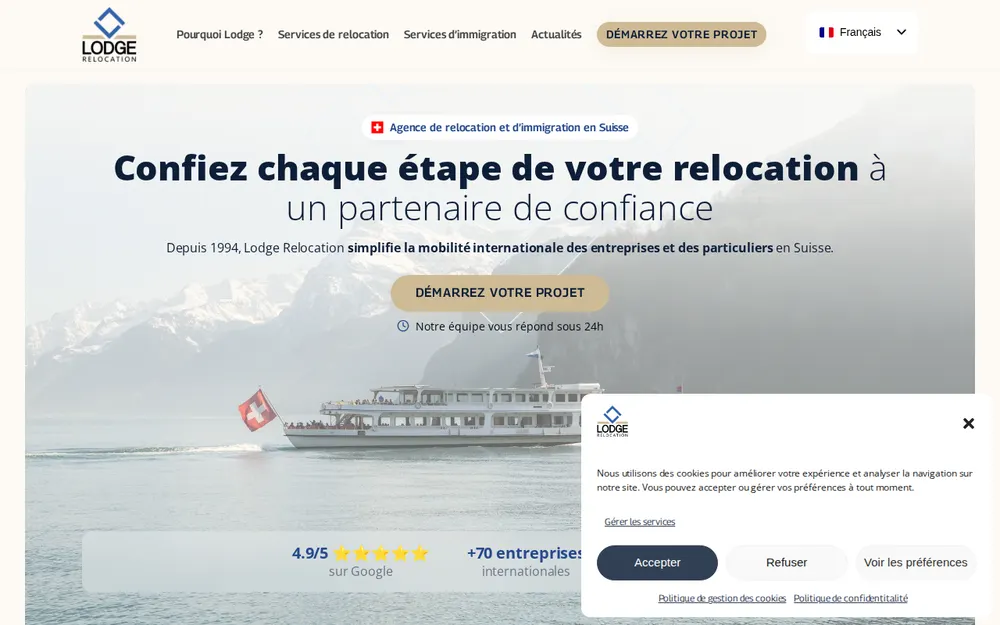 Lodge Services Relocation SA homepage