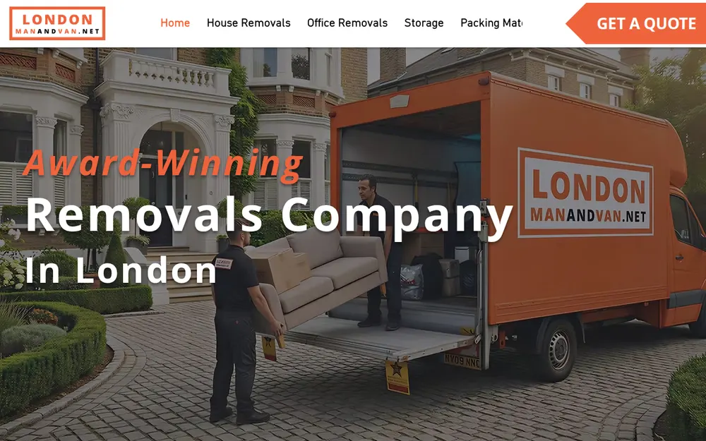 London Man And Van.net homepage