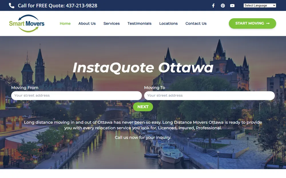 Long Distance Movers Ottawa homepage