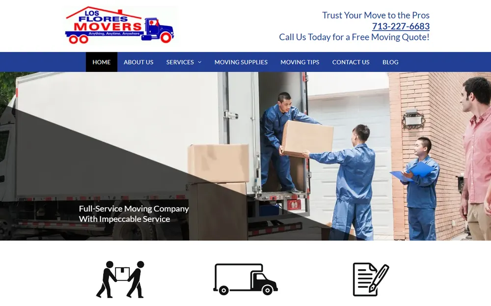 Los Flores Movers homepage
