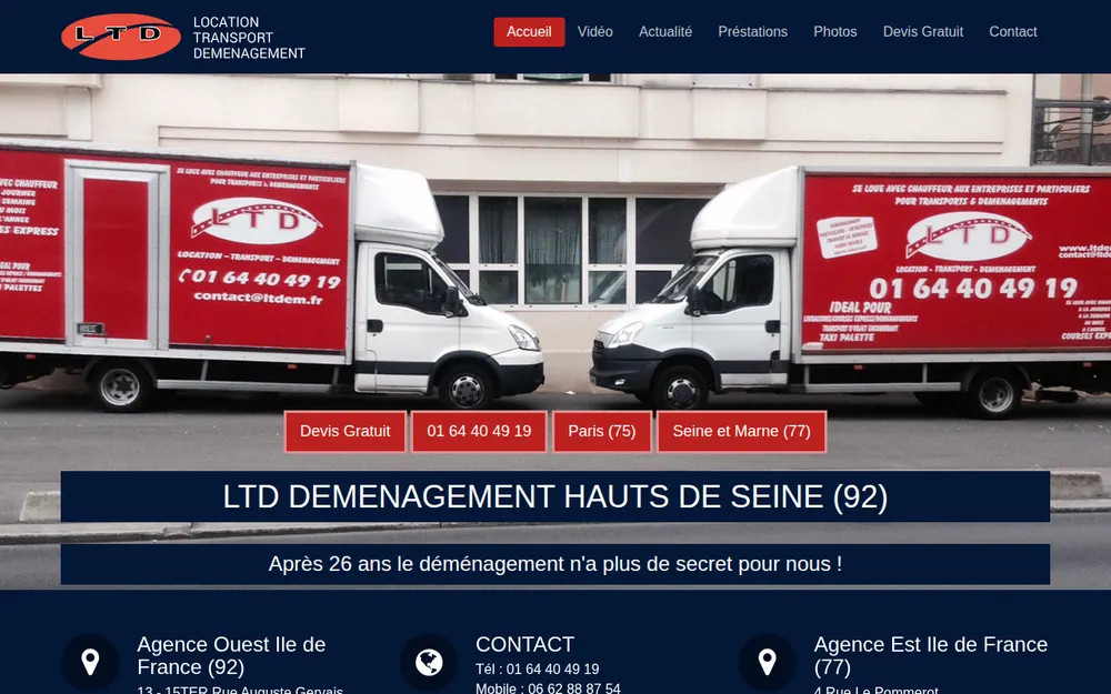 LTD Déménagement homepage