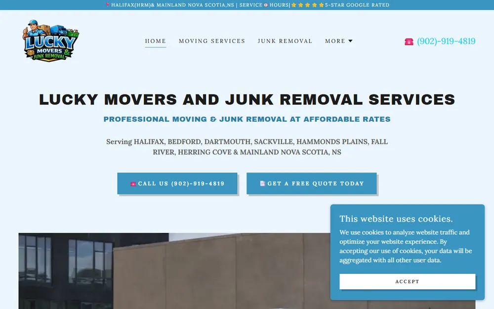 Lucky Movers And Junk Removal Services INC. homepage