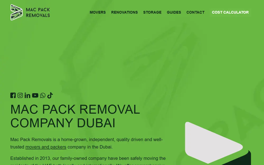 Mac Pack Removals homepage