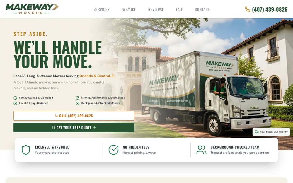 MakeWay Movers homepage