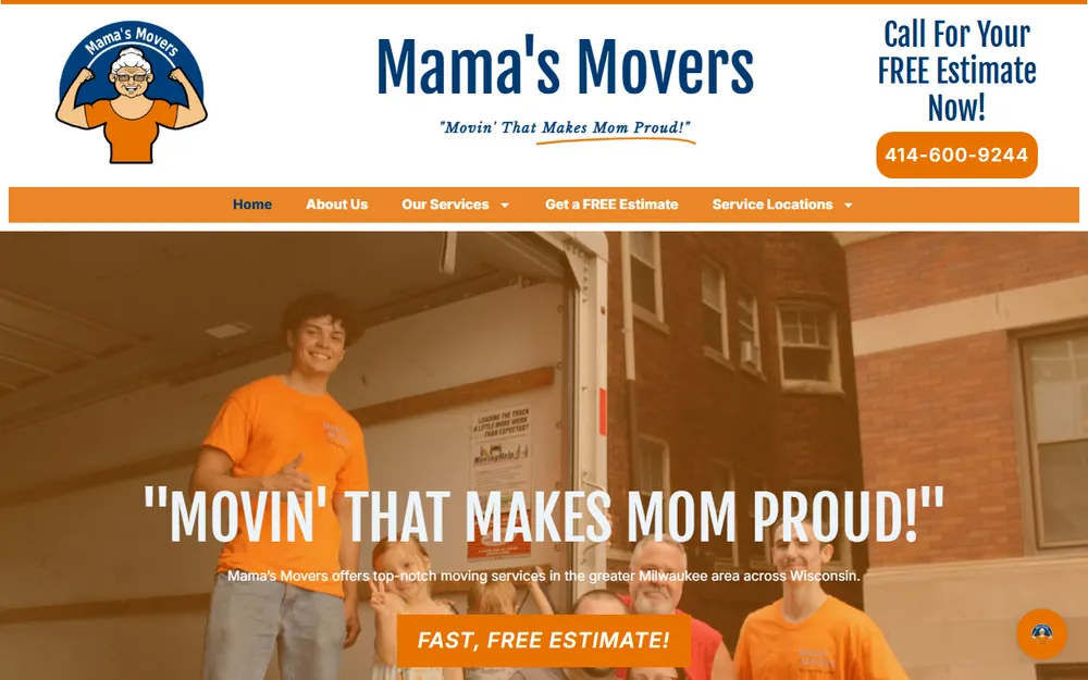 Mama's Movers homepage