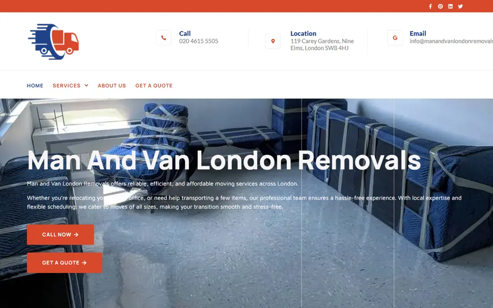 Man and Van London Removals homepage