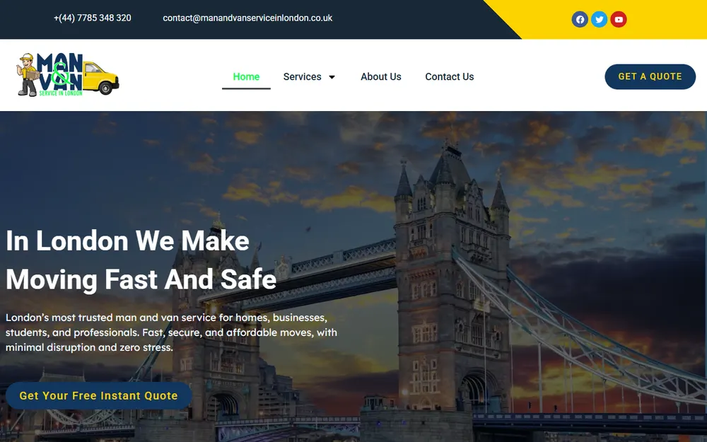 Man And Van Service in London homepage