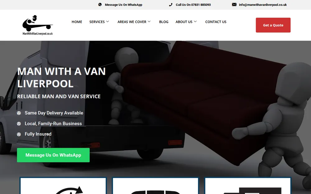 Man With A Van Liverpool homepage