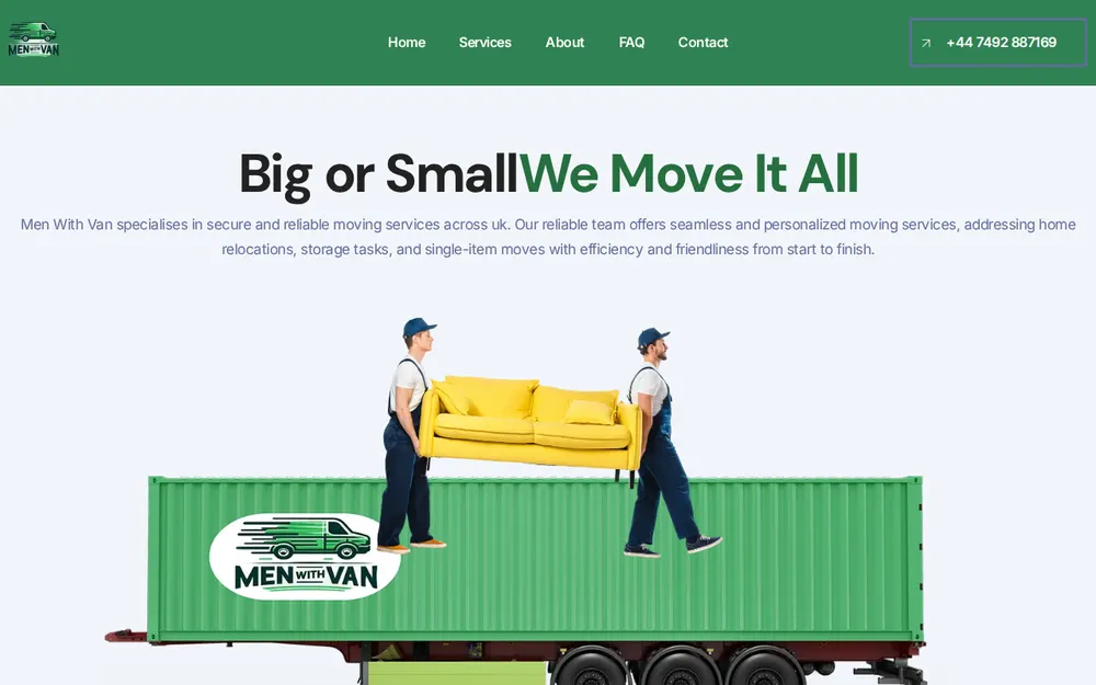 Man With A Van homepage