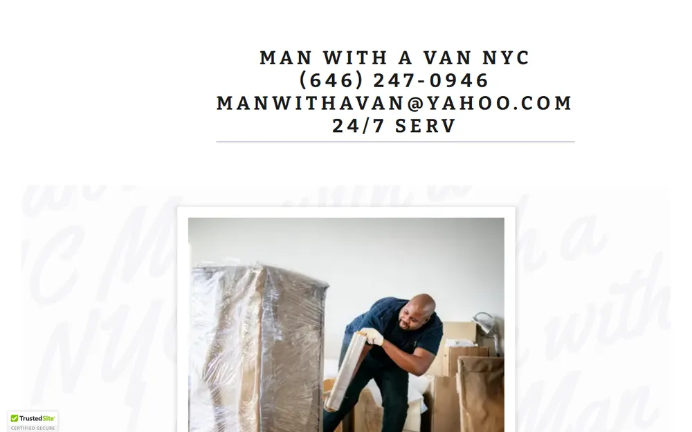 Man With A Van NYC homepage