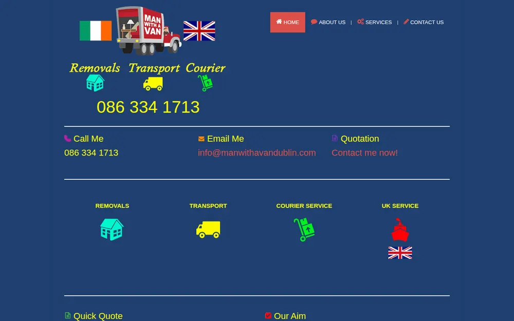 Man With A Van Removals Dublin homepage