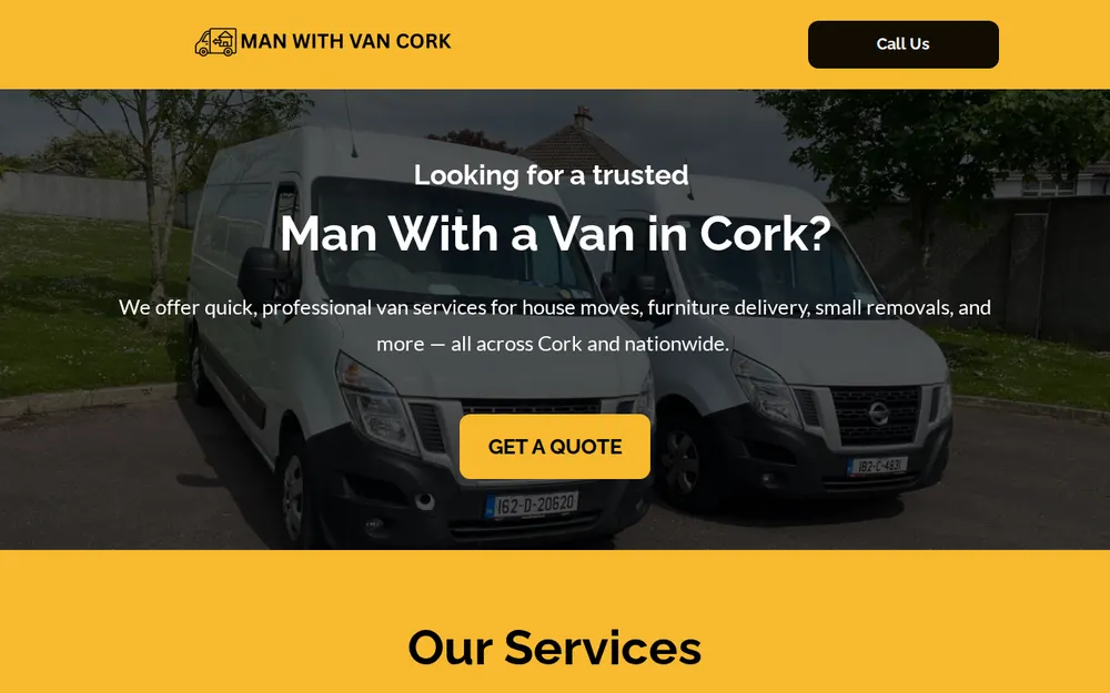 Man with Van Cork homepage