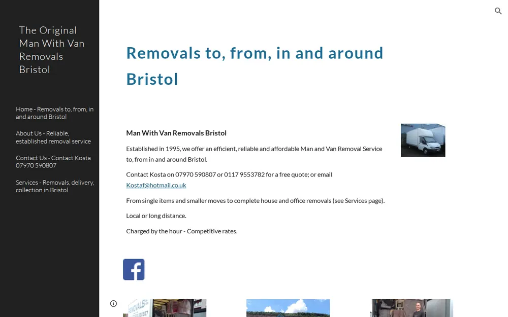 Man With Van Removals Bristol homepage