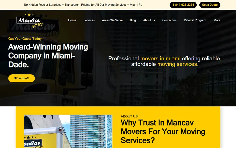 Mancav Movers homepage