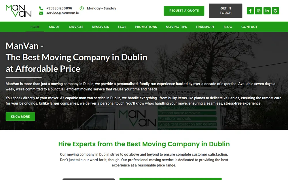 ManVan homepage