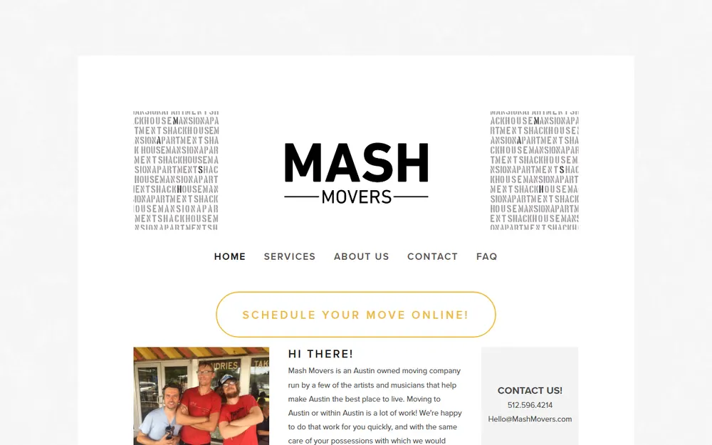 MASH Movers homepage