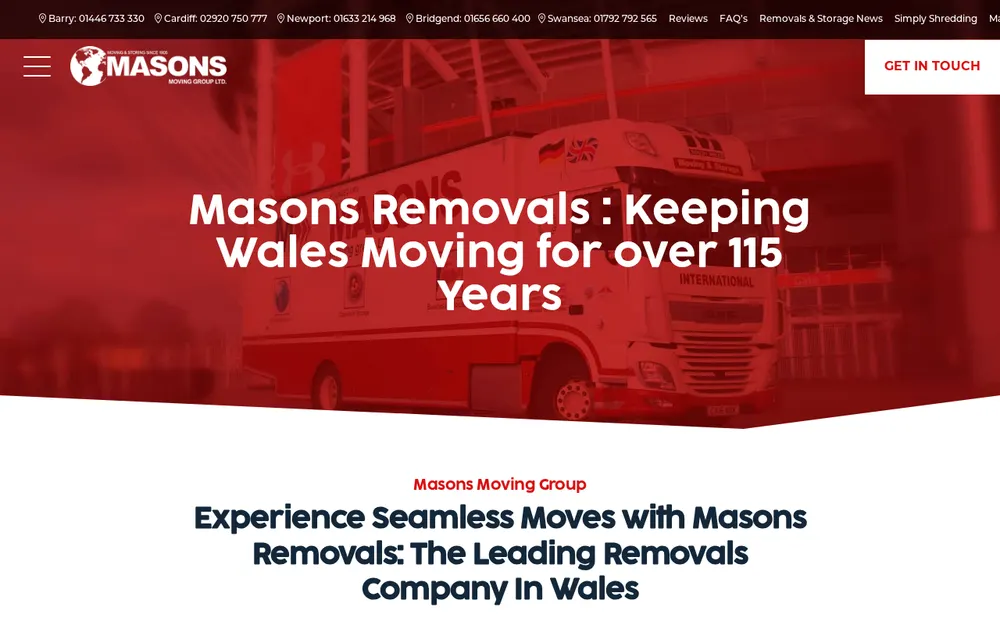 Masons Moving Group homepage