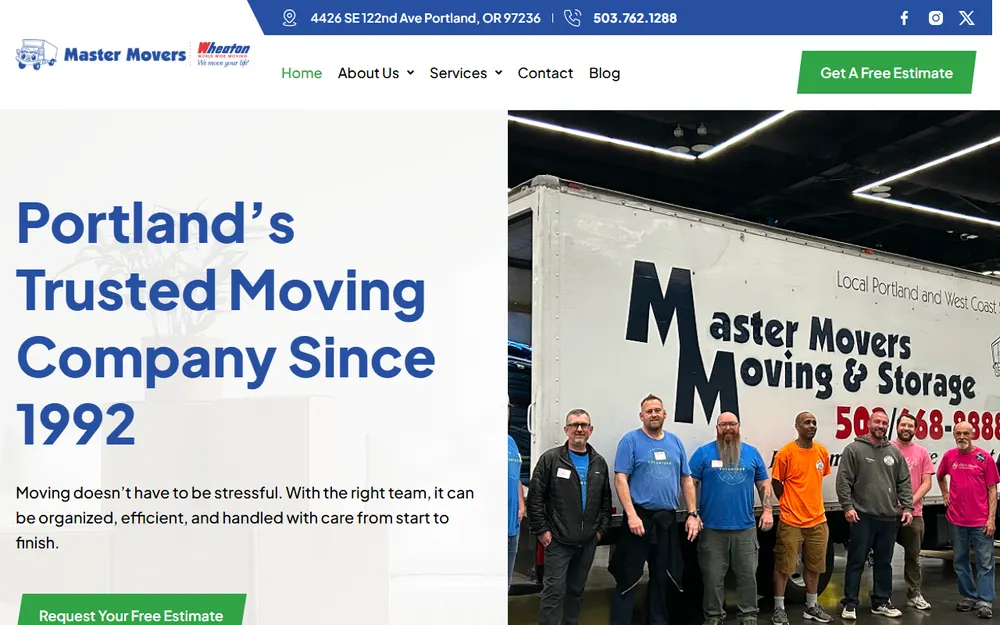 Master Movers Moving & Storage homepage