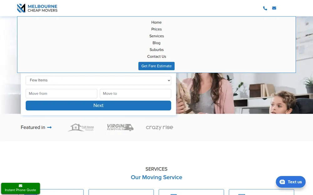 Melbourne Cheap Movers homepage