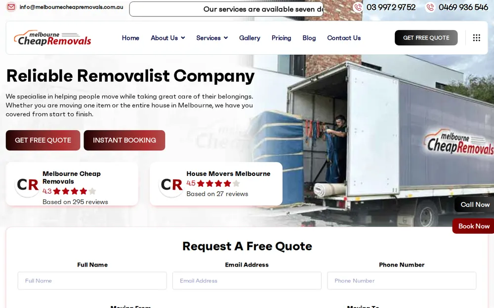 Melbourne Cheap Removals - Office and House Movers homepage