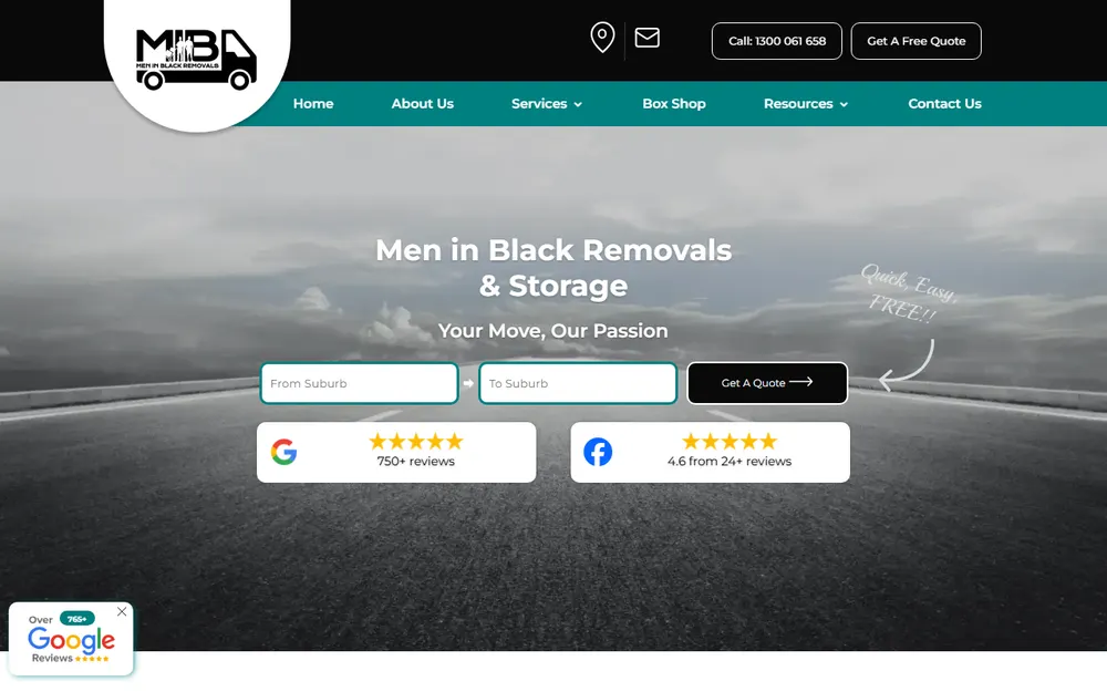 Men In Black Removals homepage