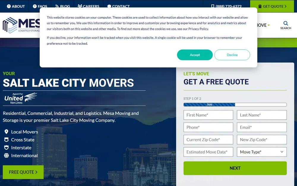 Mesa Moving and Storage: Salt Lake City homepage