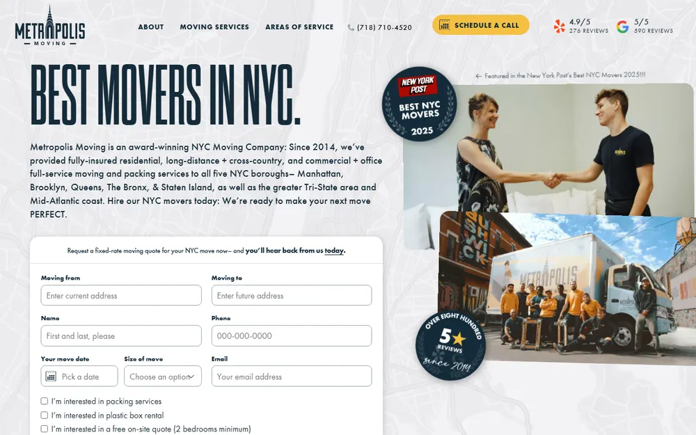 Metropolis Moving homepage