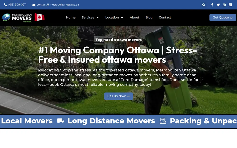 Metropolitan Movers homepage