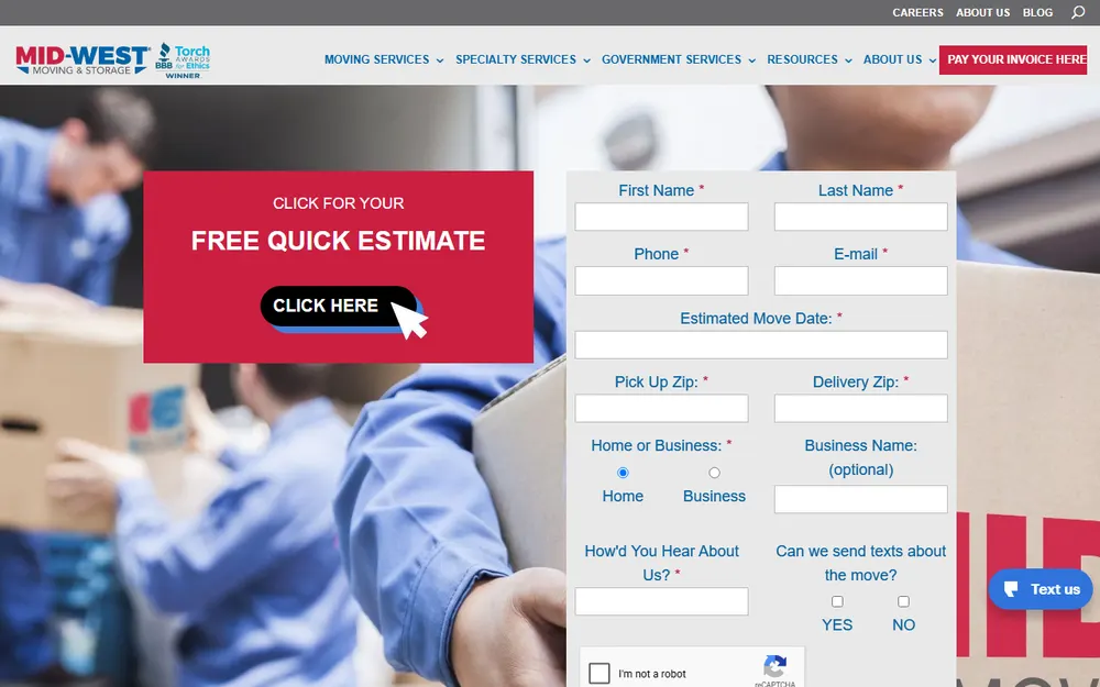 Mid-West Moving & Storage homepage
