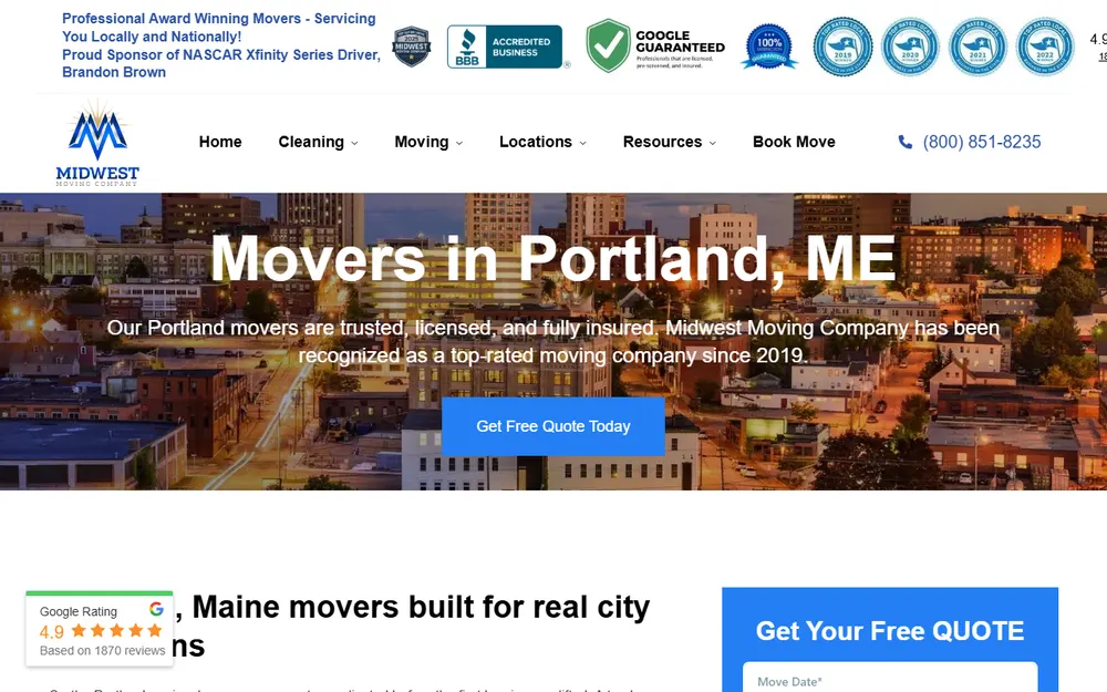 Midwest Moving Company homepage
