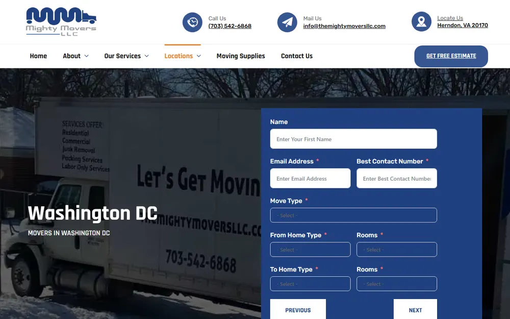 Mighty Movers LLC homepage