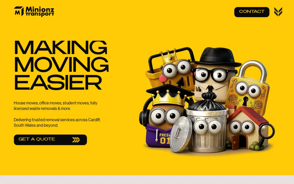 Minionz Transport Man and Van Cardiff homepage
