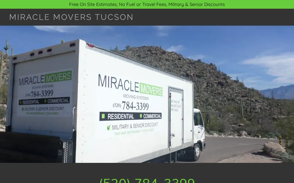 Miracle Movers LLC homepage