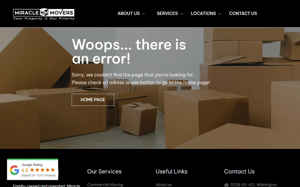 Miracle Movers Raleigh homepage