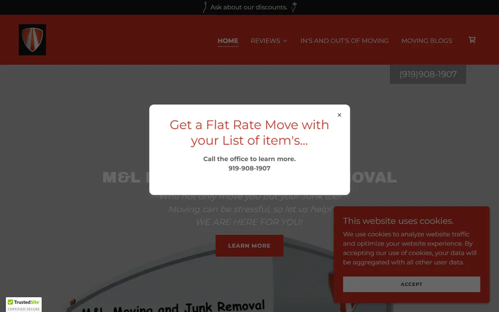 M&L Moving & Junk Removal LLC homepage